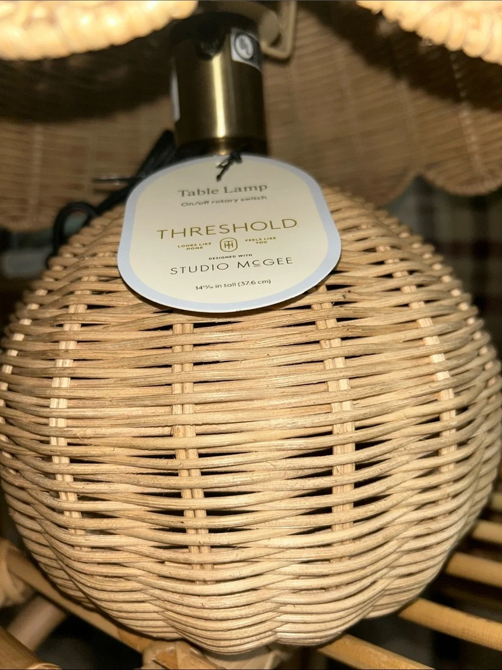 Studio McGee Woven Rattan Table Lamp in Natural